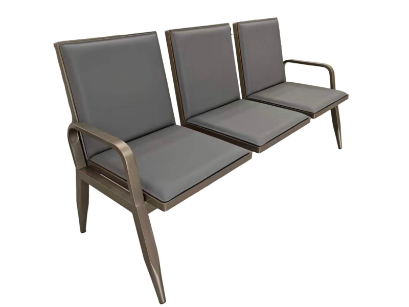 Modern Airport Waiting Chair 2 3 4 Seater  Airport Subway Lobby Wait Area Waiting Chair Bench With Leather Seat Cushions