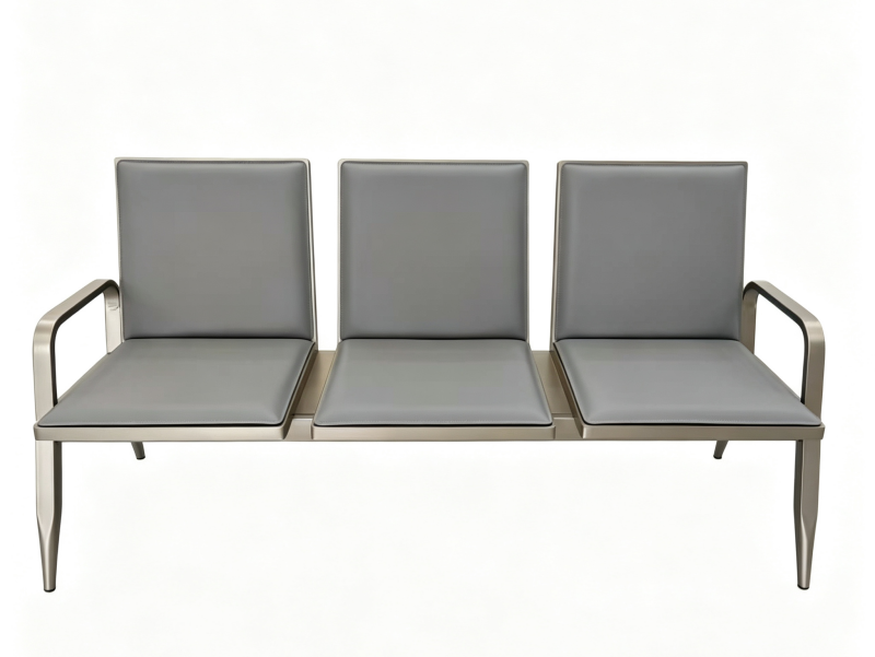 Modern Airport Waiting Chair 2 3 4 Seater  Airport Subway Lobby Wait Area Waiting Chair Bench With Leather Seat Cushions