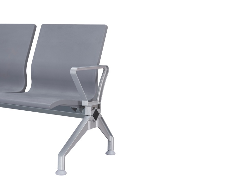 Modern 3 Seater Airport Waiting Chair PU Cushion Aluminum Legs Commercial Bench for Hospital Clinic Airport Terminal Train Station Lobby Reception Supplier