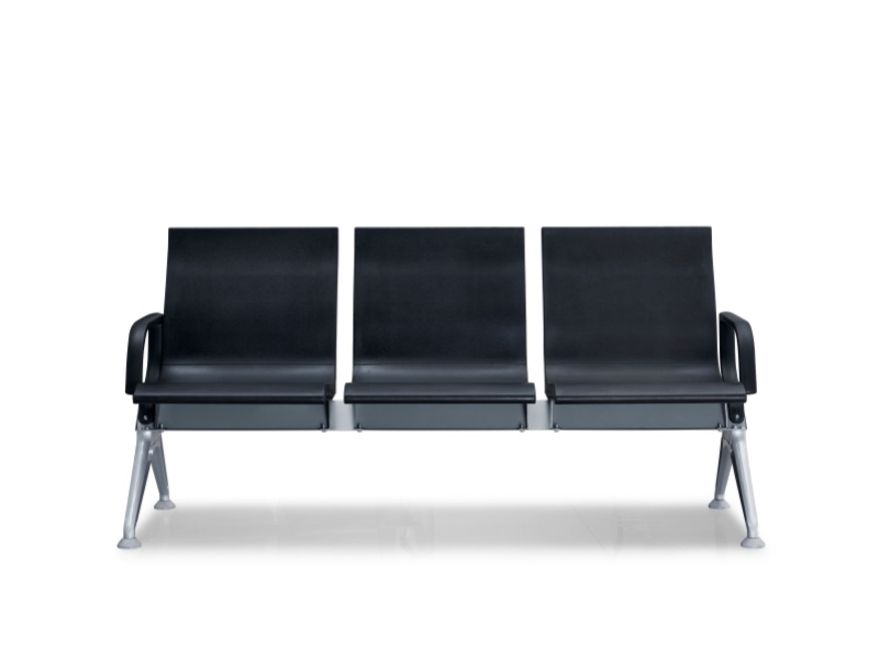 New Model Public Area Waiting Chair Triple Seater PU Cushion Bench for Airport Terminal Hospital Lobby Office Building