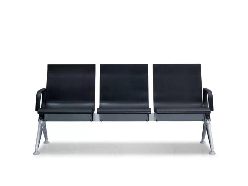 New Model Public Area Waiting Chair Triple Seater PU Cushion Bench for Airport Terminal Hospital Lobby Office Building