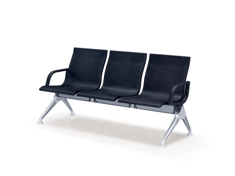 New Model Public Area Waiting Chair Triple Seater PU Cushion Bench for Airport Terminal Hospital Lobby Office Building