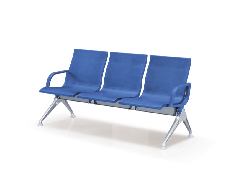 New Model Public Area Waiting Chair Triple Seater PU Cushion Bench for Airport Terminal Hospital Lobby Office Building