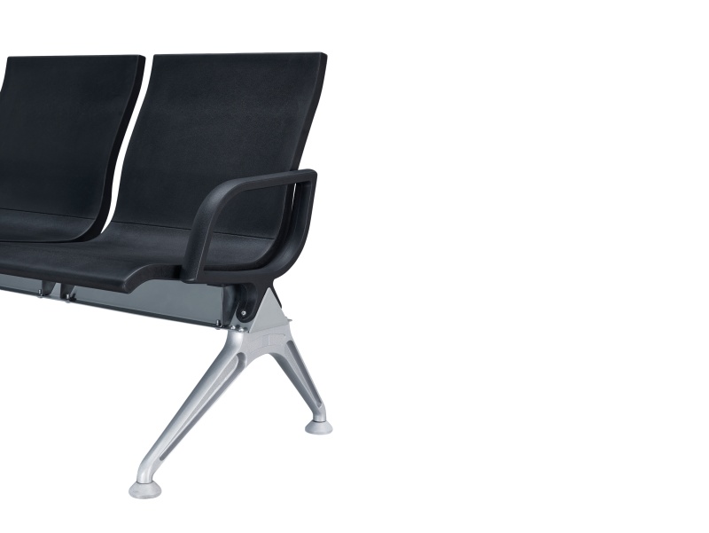 New Model Public Area Waiting Chair Triple Seater PU Cushion Bench for Airport Terminal Hospital Lobby Office Building