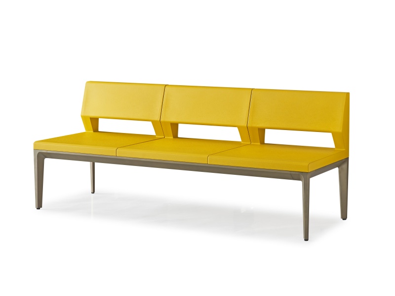 Commercial Metal Waiting Chair Public 3 4 5 Seaters PU Leather Seat Bench for Airport Hospital Station Administrative Hall