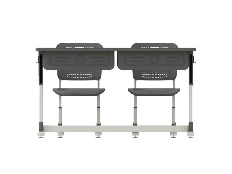 High Quality Middle School Furniture Adjustable Double School Desk and Chair Set for Classroom Students