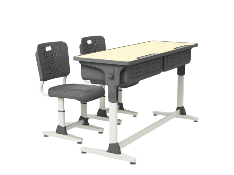 High Quality Middle School Furniture Adjustable Double School Desk and Chair Set for Classroom Students