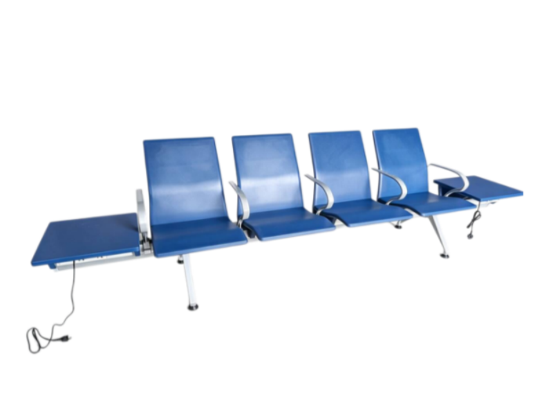 Durable Comfortable 2/3/4/5 Seater PU Airport Bench with Power Outlet Custom Color Optional for Hospital Mall Waiting Area