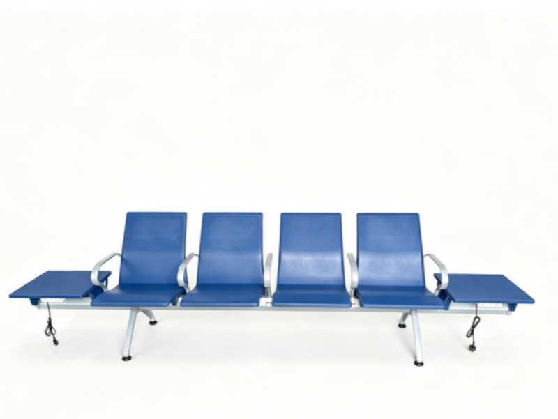 Durable Comfortable 2/3/4/5 Seater PU Airport Bench with Power Outlet Custom Color Optional for Hospital Mall Waiting Area