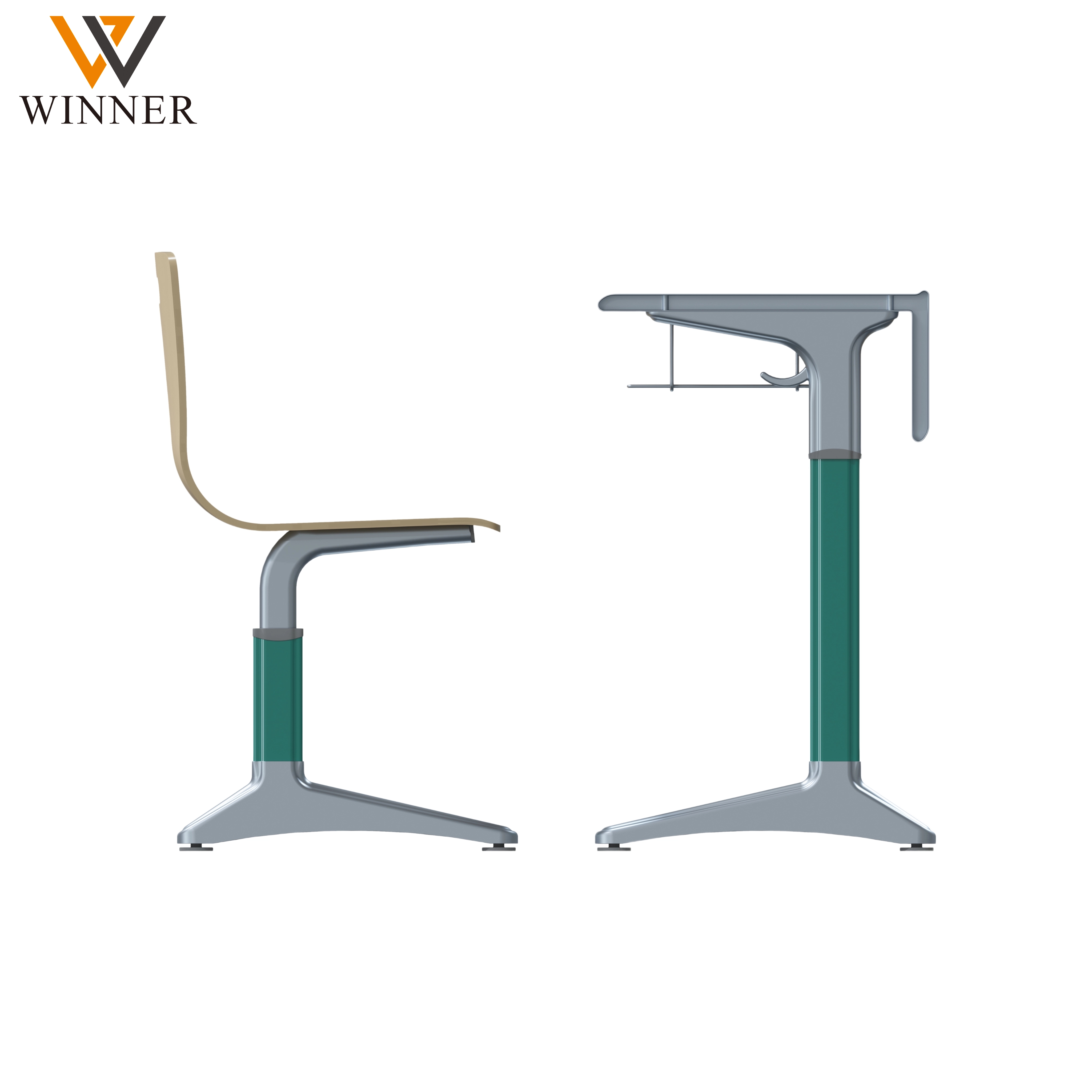 Wholesale Good Quality Educational Furniture Student Desk and Chair Set for High School