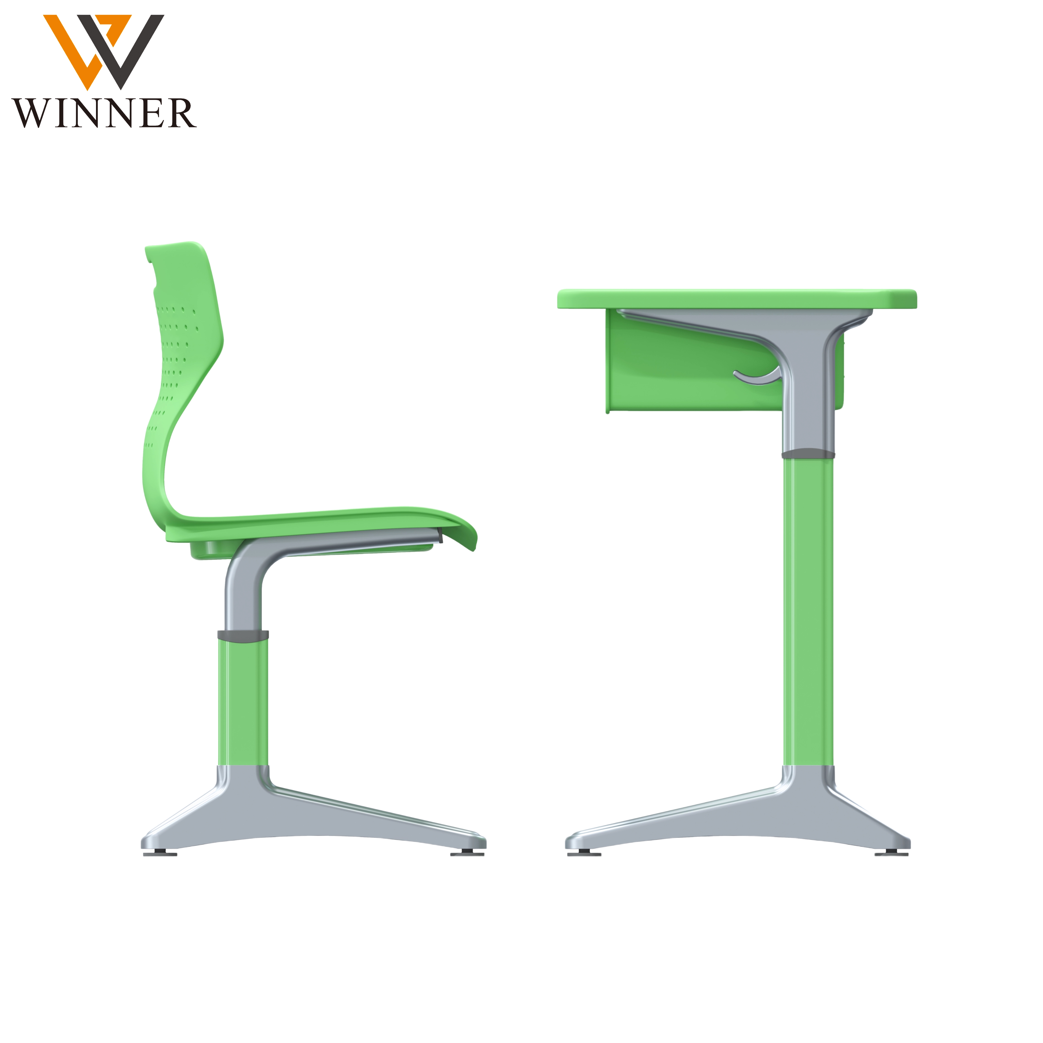 Modern Single Student Desk and Chair with Book Drawer Adjustable Metal Plastic Classroom Middle School Writing Table Furniture